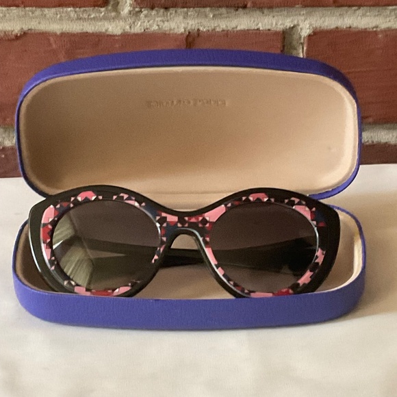 Emilio Puccini Cat Eye Sunglasses Multicolor Mosaic Geometric Design EP0080